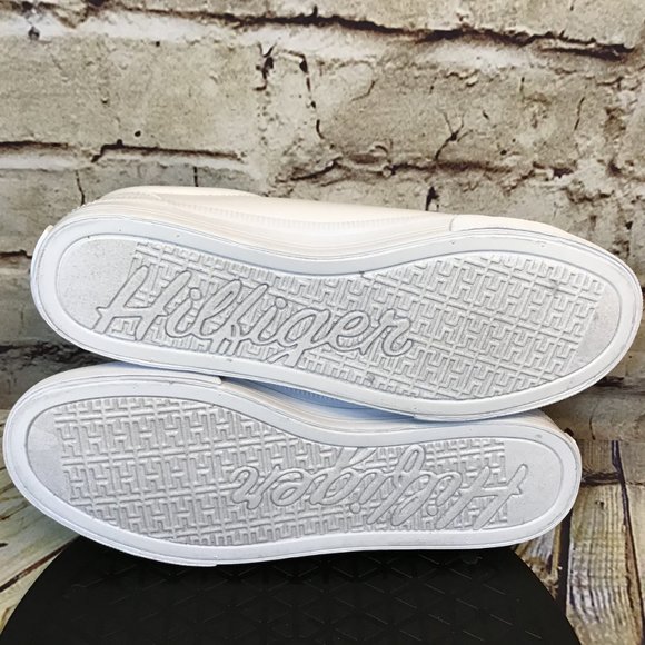 Tommy Hilfiger Mens White Lace Up Low Sneakers 7.5 - Picture 6 of 8